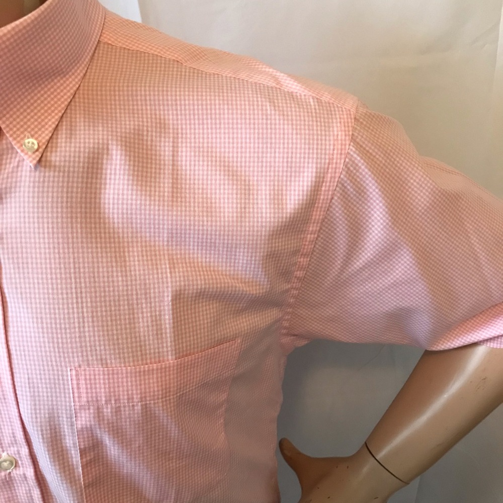 Overton Short Sleeve Pink Check Shirt Medium